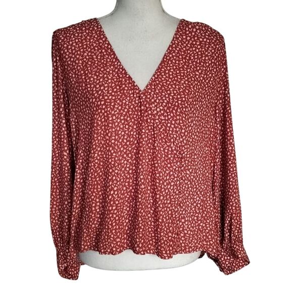 Madewell Size L Kinston Side Button Wrap Top Park Picnic Kilt Red TINY FLAW - Picture 3 of 7